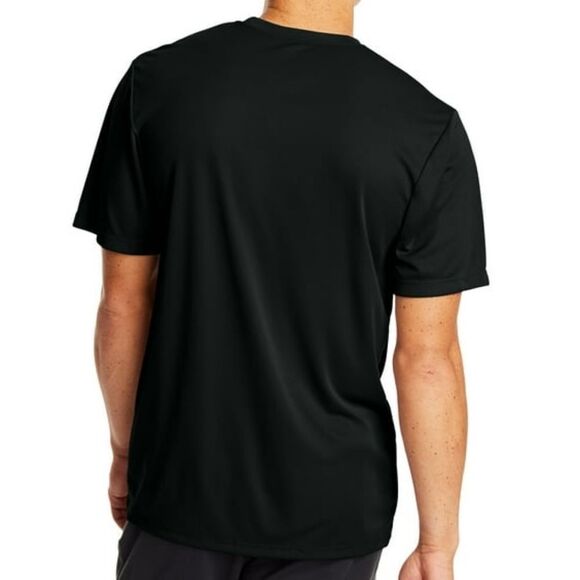 Hanes Men's Cool DRI™ Black Crewneck Short Sleeve Sport Performance Tee - Picture 2 of 10